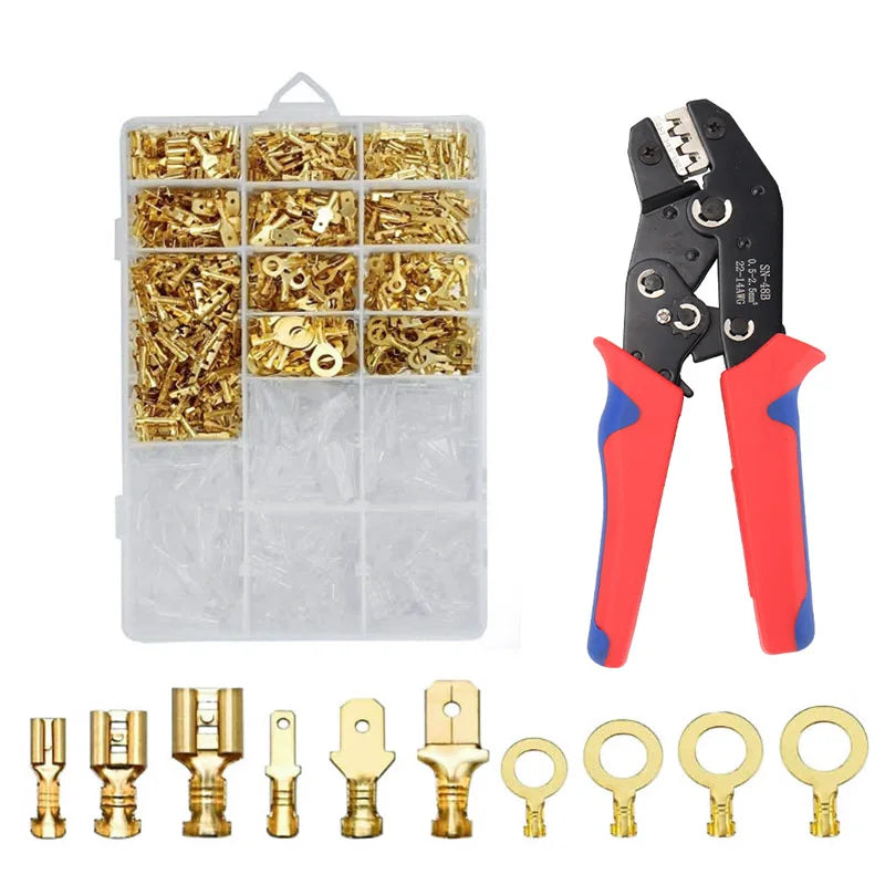 Assorted Electrical Wire Terminals and Crimp tool