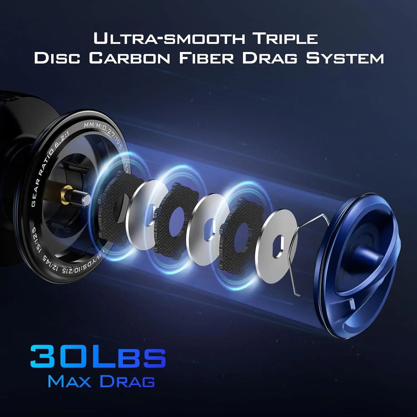 Spinning Fishing Reel, Up to 55Lbs Max Drag,