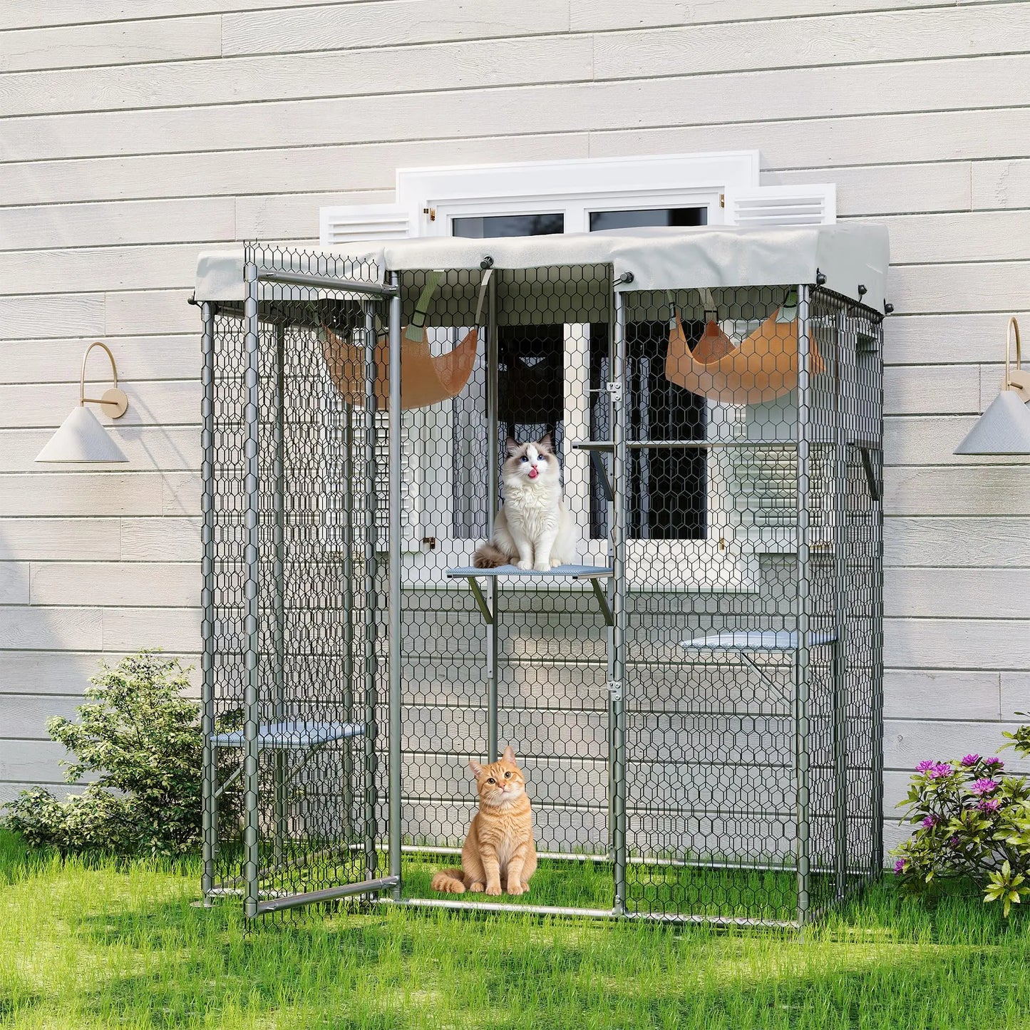 Cat House Enclosure with Roof, Window Access