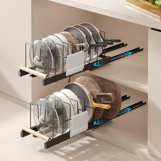 2 Pack Pull Out Pots and Pans Organizer