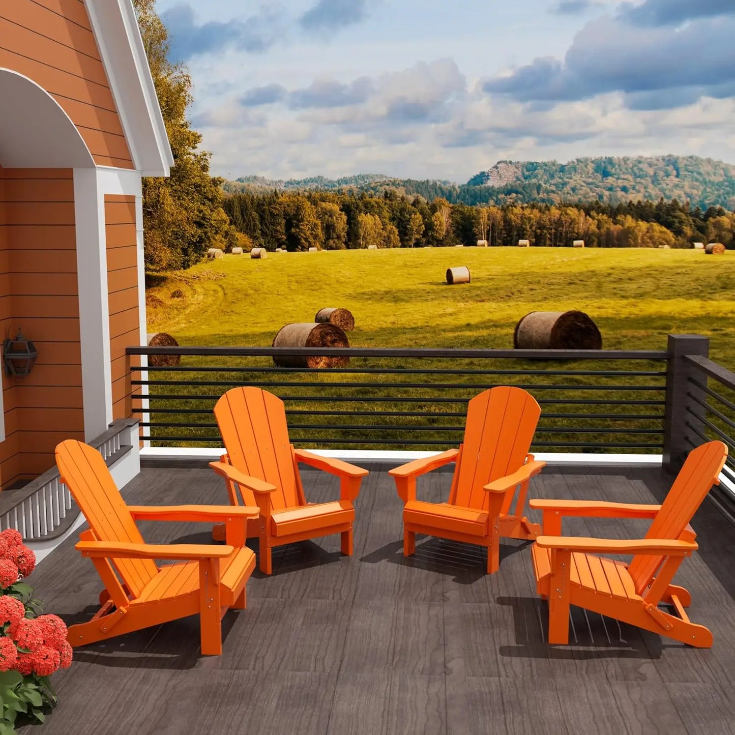 Folding Poly Adirondack Chair (Set of 4)