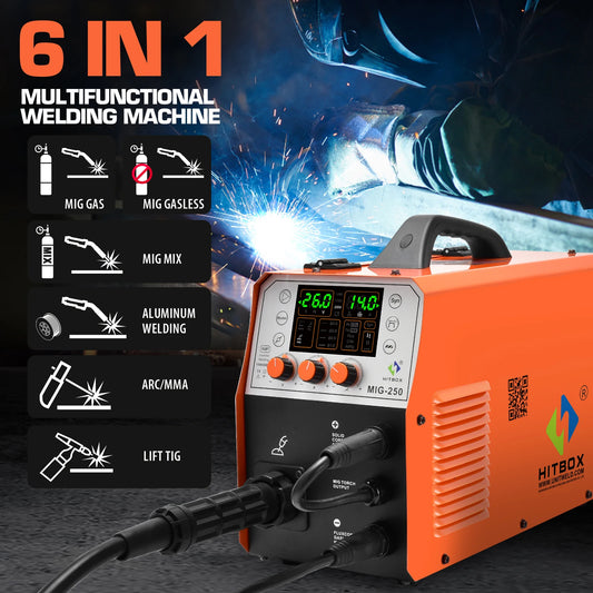Semi-automatic 6 in 1 Gasless TIG MIG Mini Welder