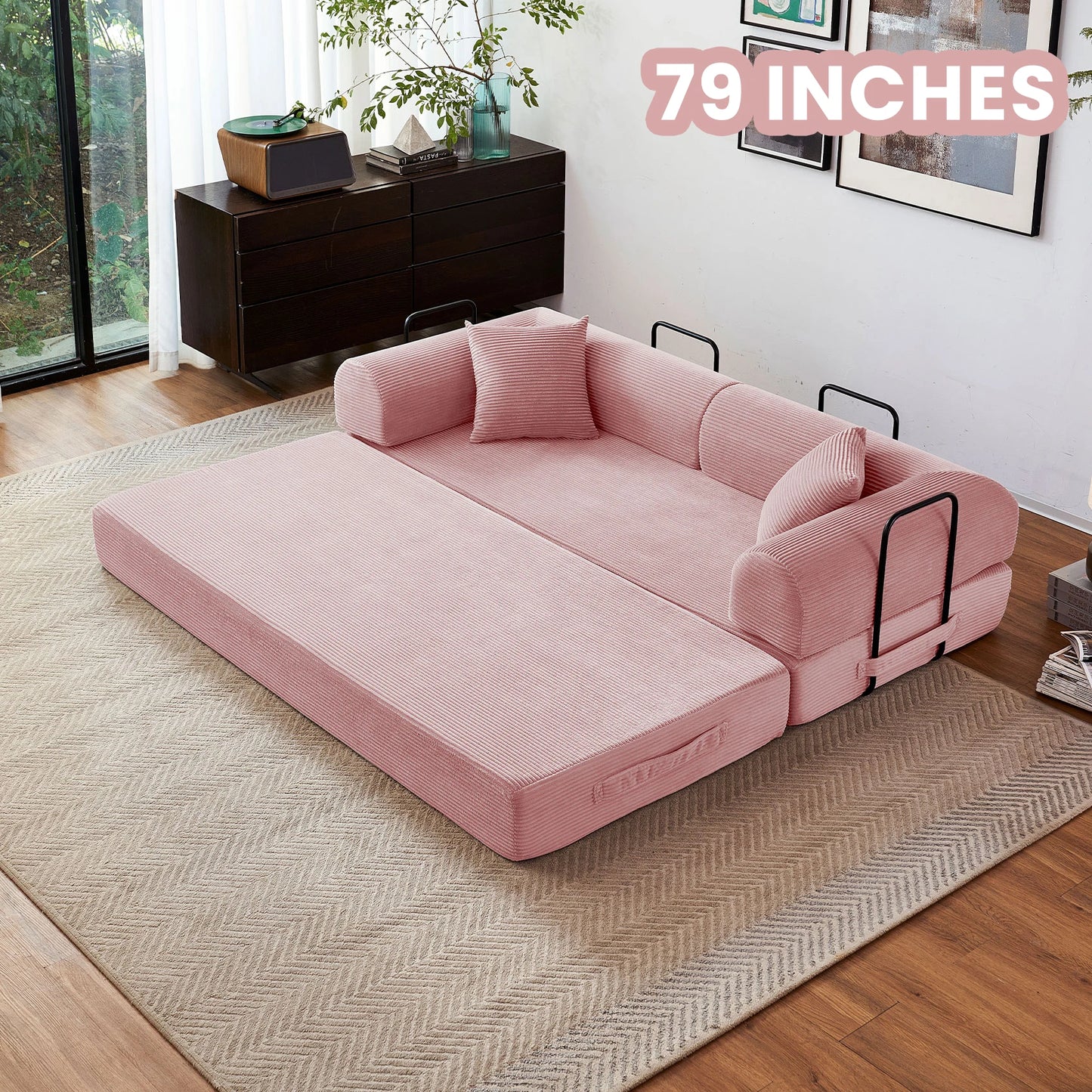 79'' Convertible Futon Sleeper Sofa Bed