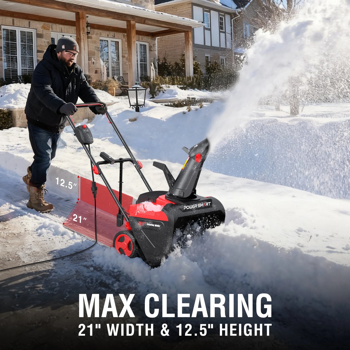 15A Electric Snow Thrower, 21"