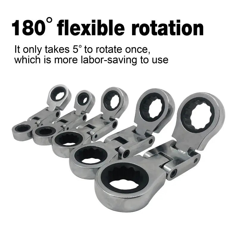 SAE Dual Flex Head Ratcheting Wrench Set