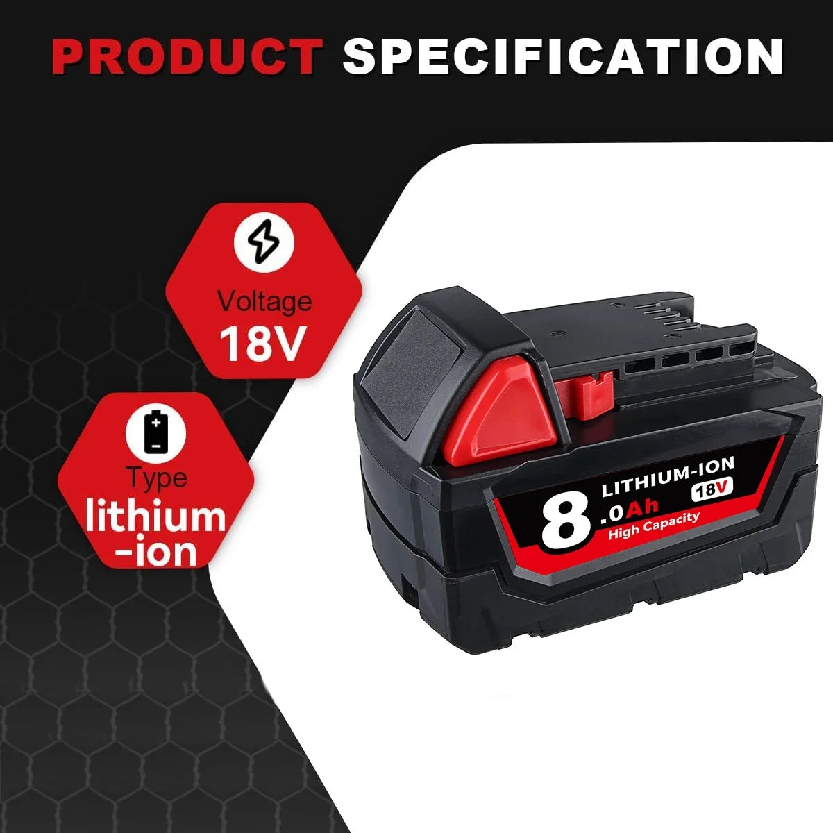 M18 Li-on Battery and Charger Replace for Milwaukee