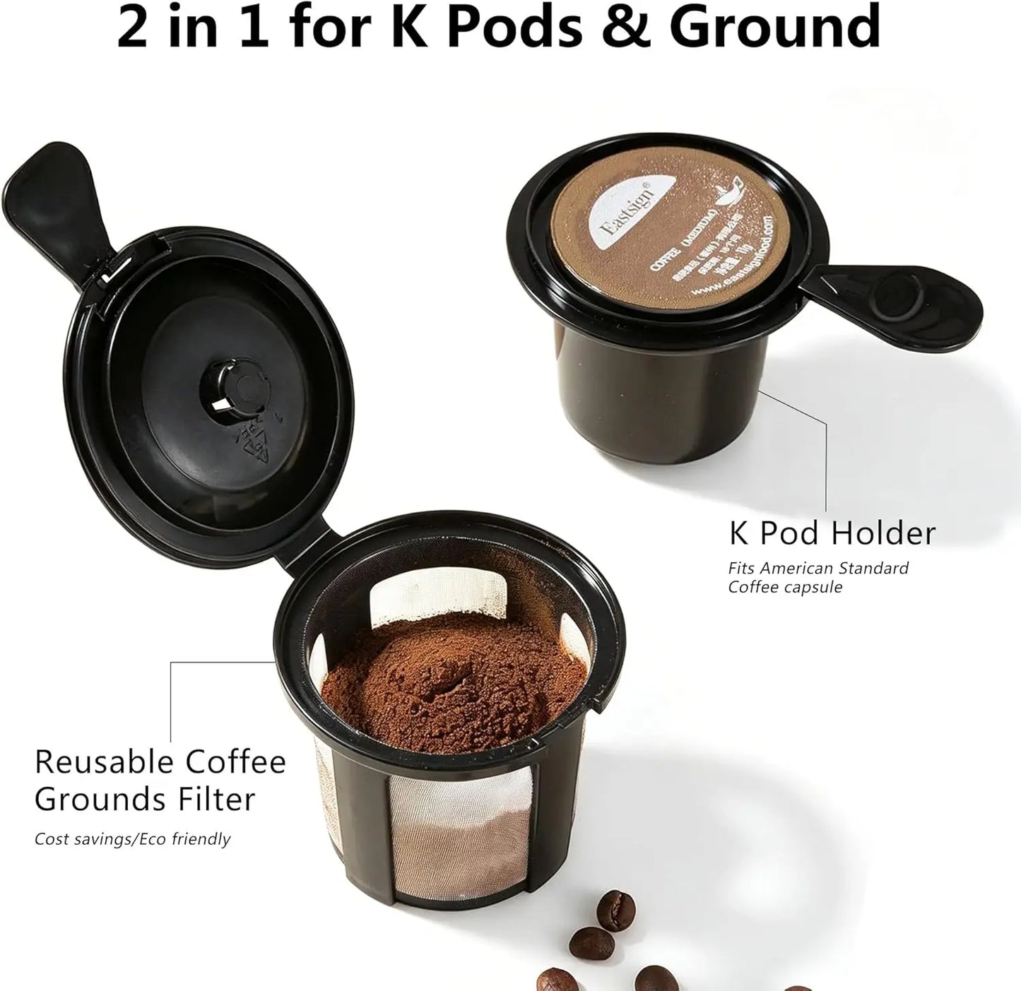 Single Serve Coffee Maker 6-14 Oz, Hot & Iced,