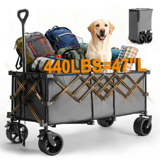 Portable Extended Collapsible Wagon Cart 440lbs Foldable