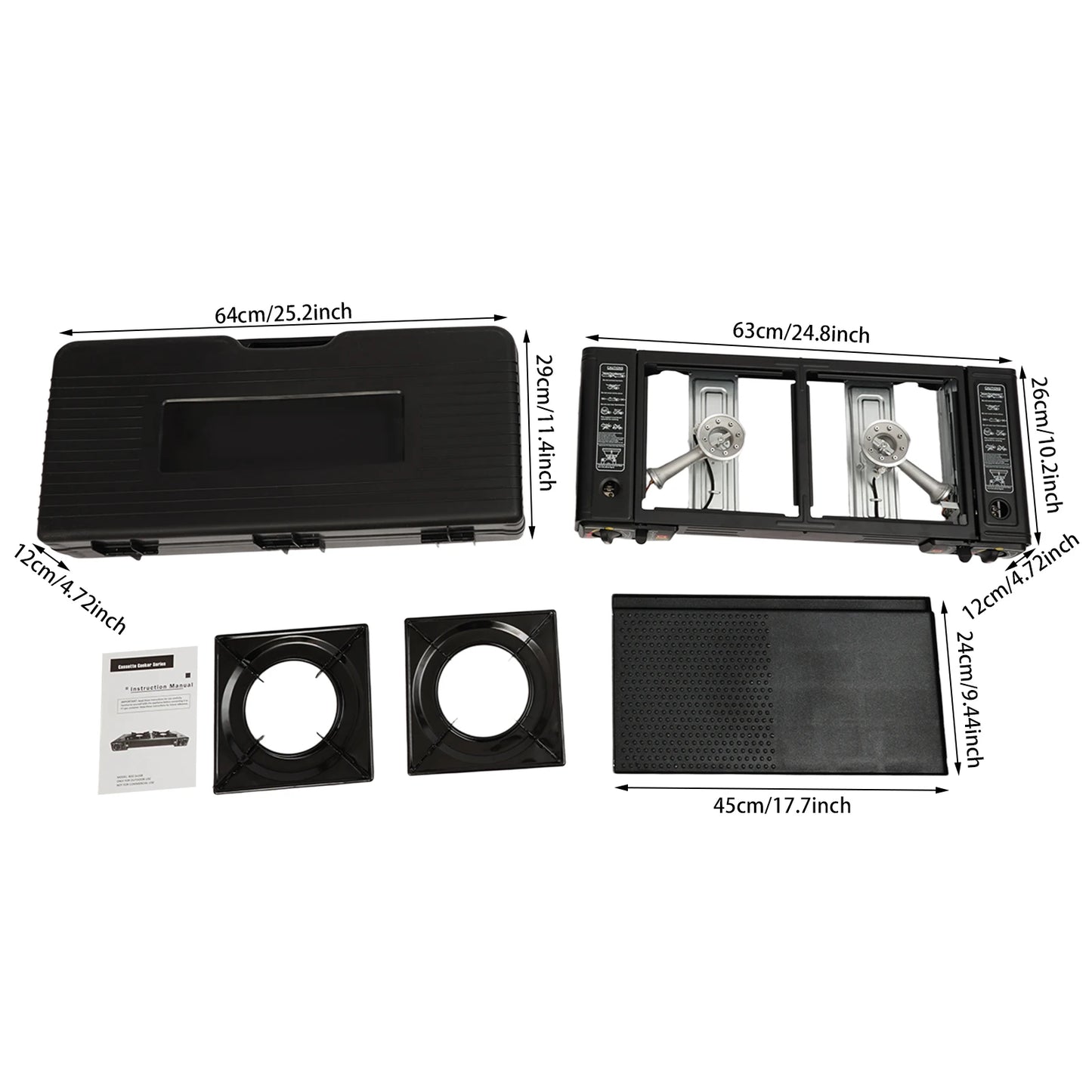 2.5KW Auto Ignition Butane/LPG Gas Stove w/Baking Tray