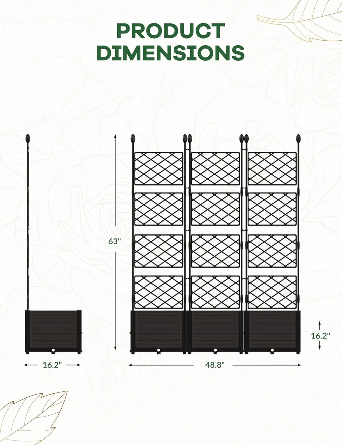 Plant Box with Metal Trellis