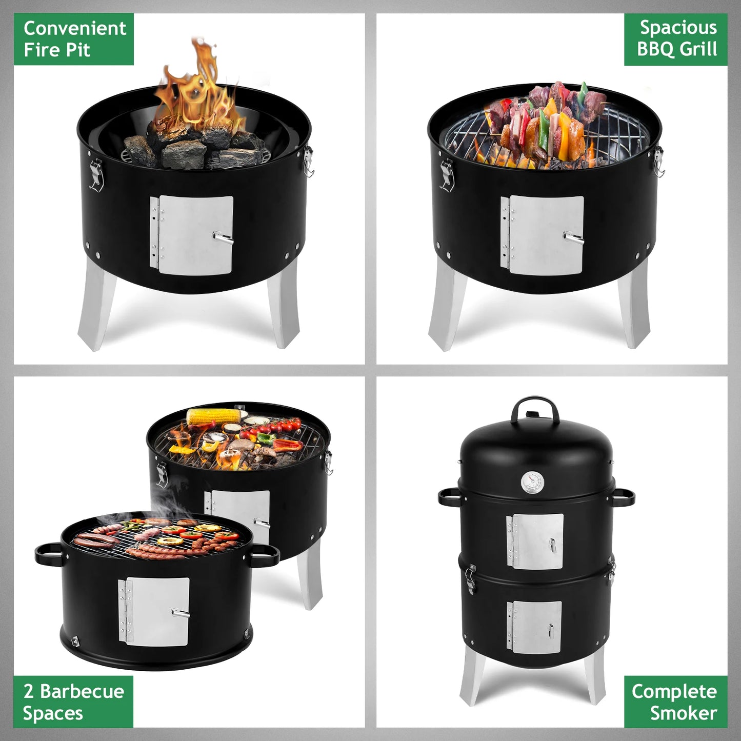 Vertical Steel Charcoal Smoker