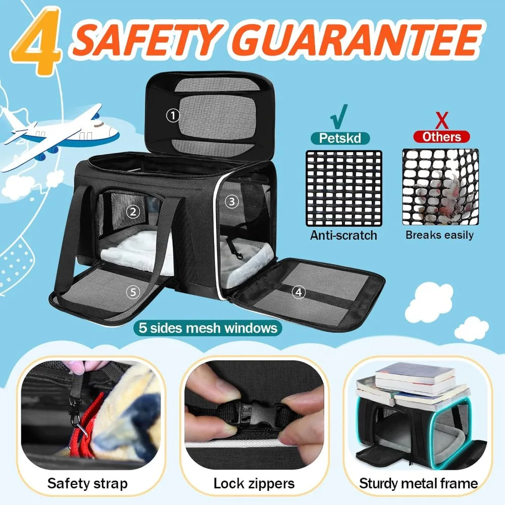 Pet Carrier with Wheels 18x11x11  Airline Approved