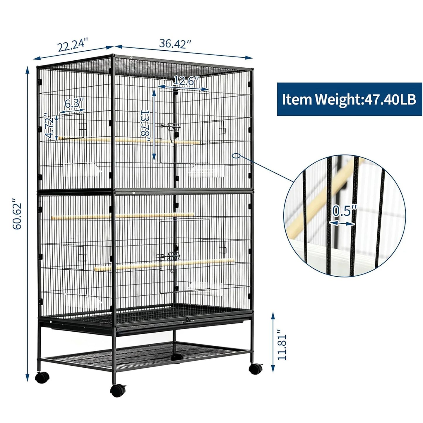 61" H Large Bird Cage