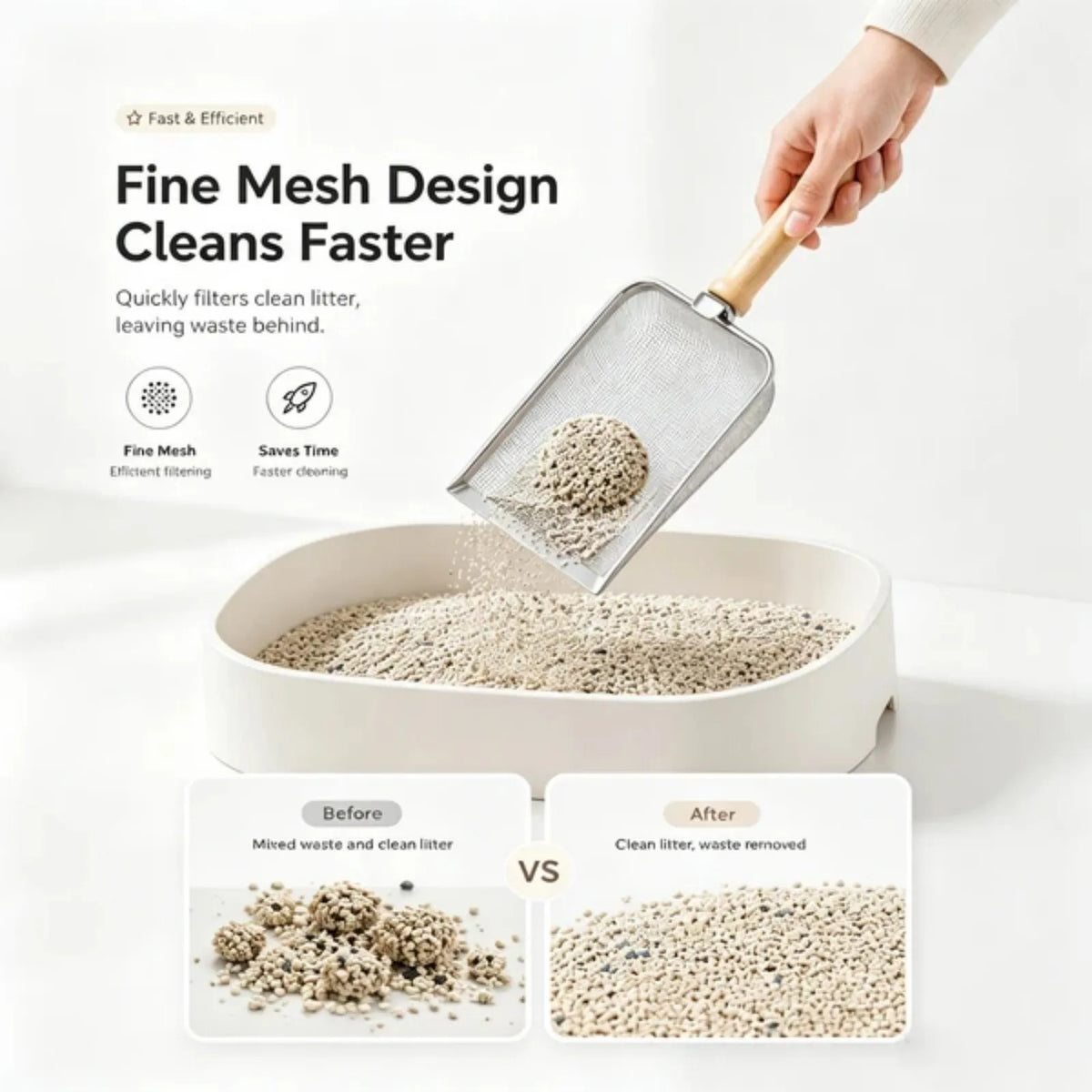 Stainless Steel Cat Litter Scoop