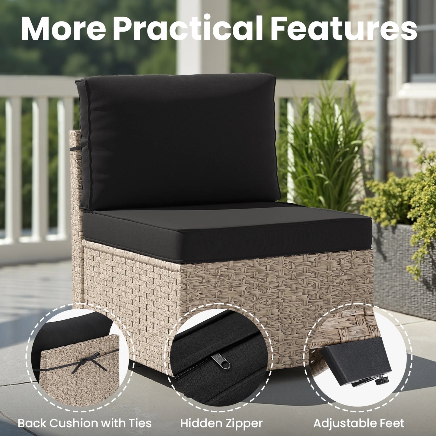 7-Piece Patio Furniture Set, Outdoor Rattan