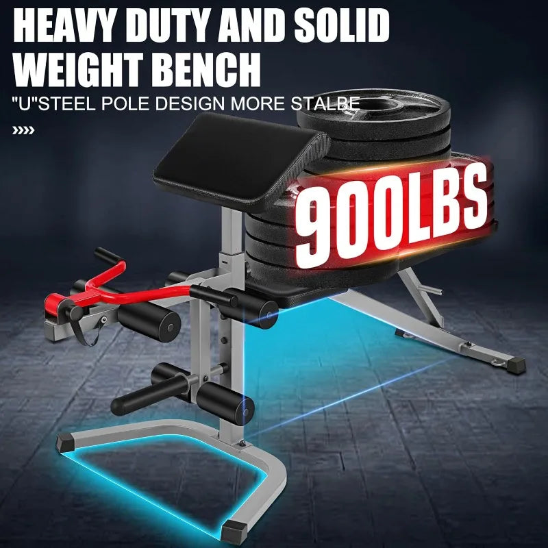 Adjustable Weight Bench Set with Leg Extension & Leg Curl, Weights not included