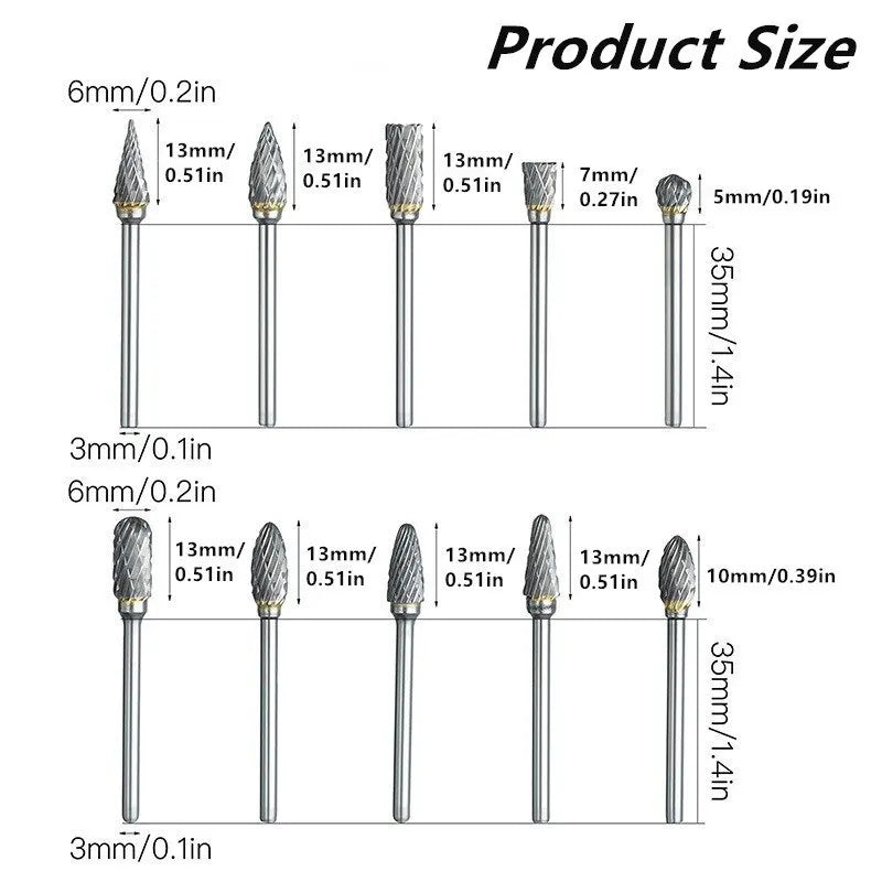 10pcs Carbide Burr Set,