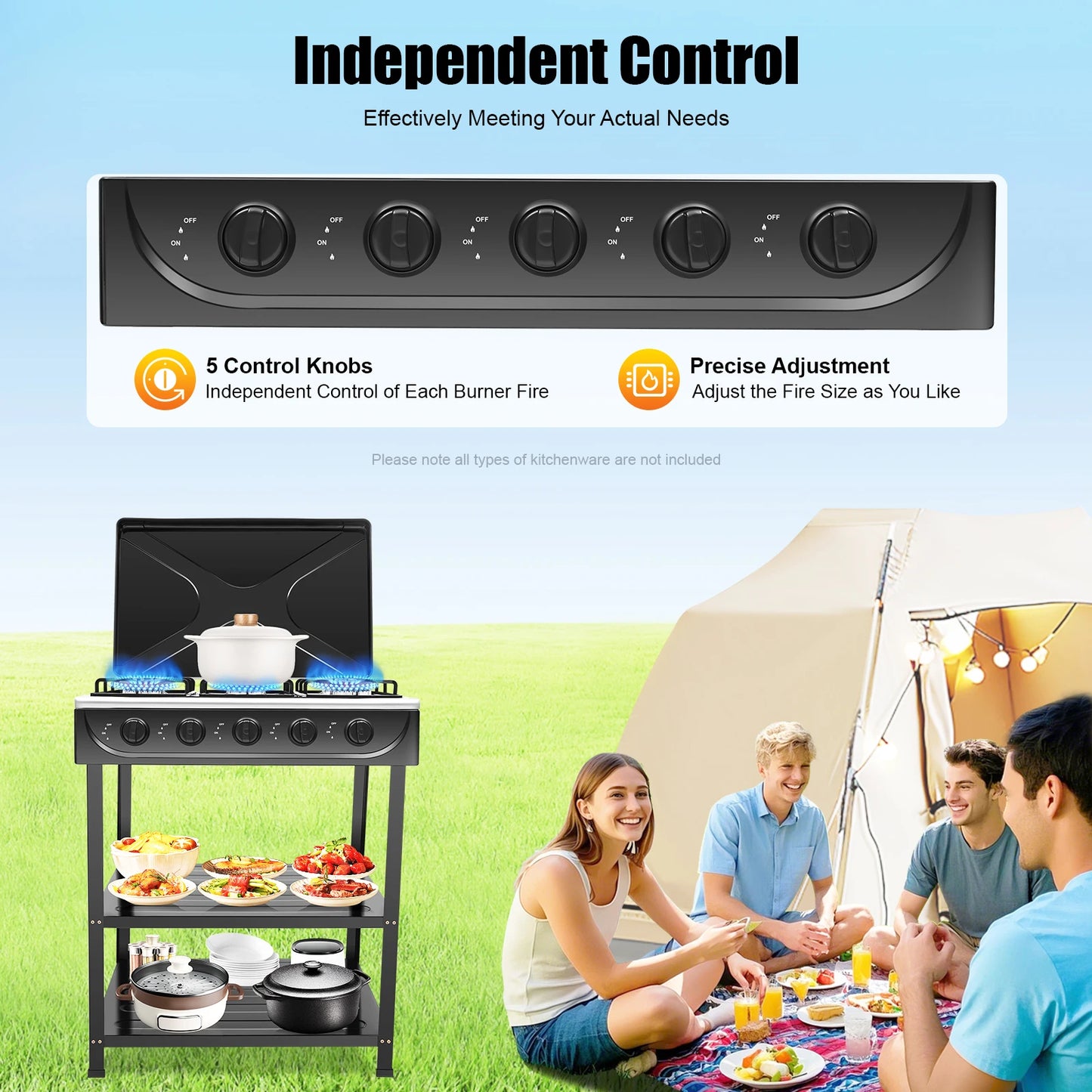 Natural Gas Stove with 5 Burners