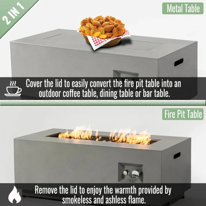 42" Propane Gas Fire Pit Table