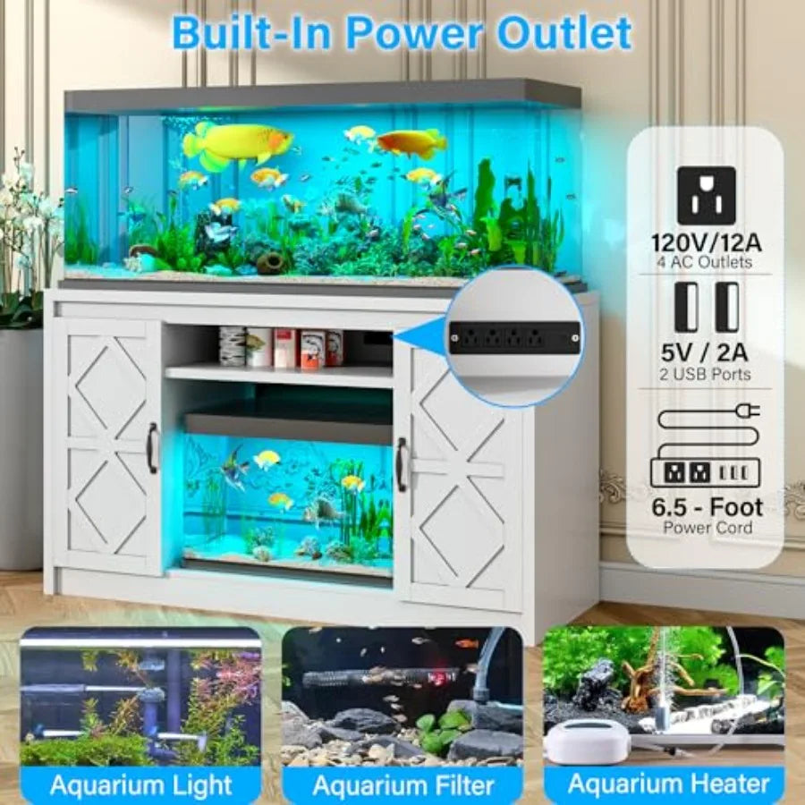 55-75 Gallon Fish Tank Stand with  Power Outlet