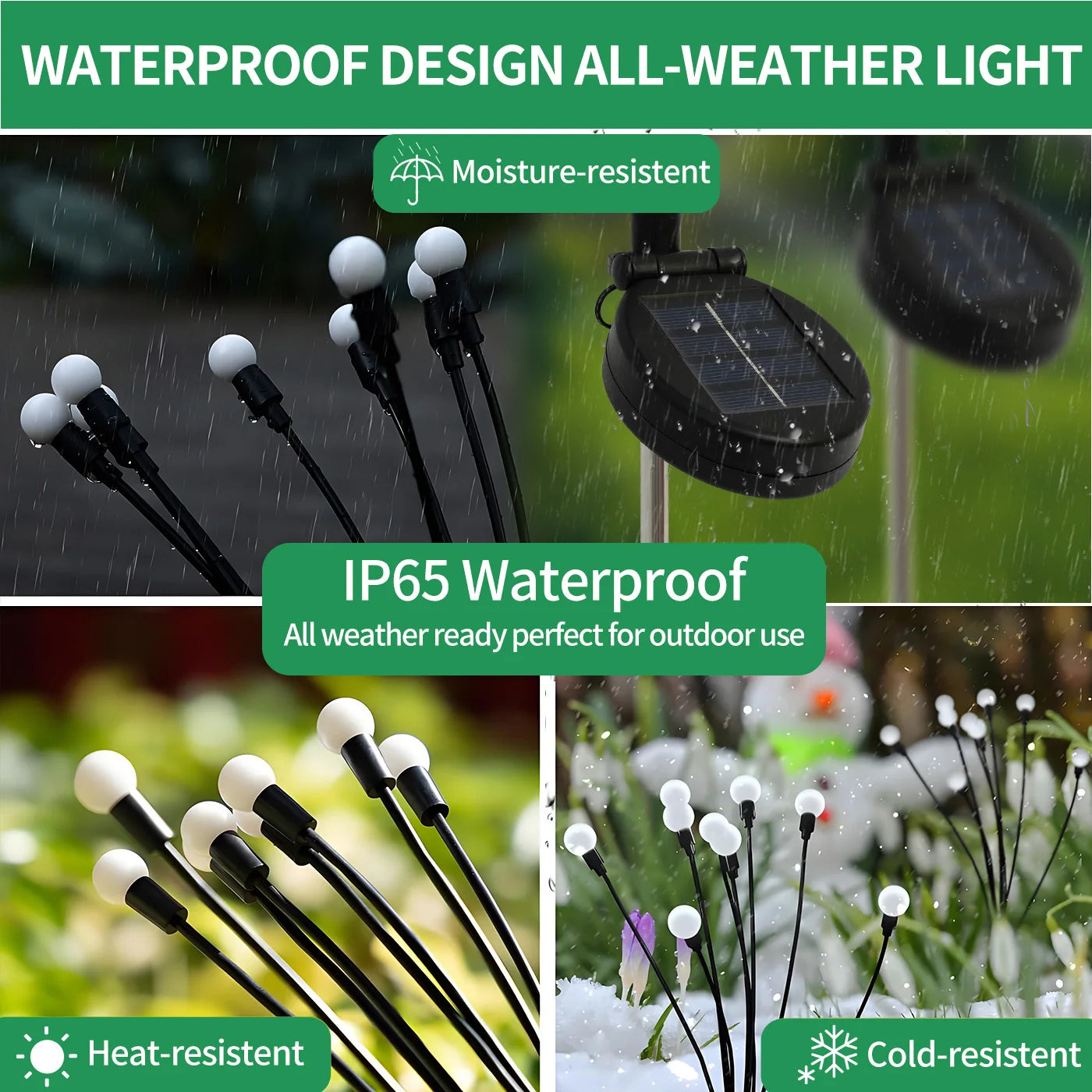 8-Head Solar Firefly Lights LED