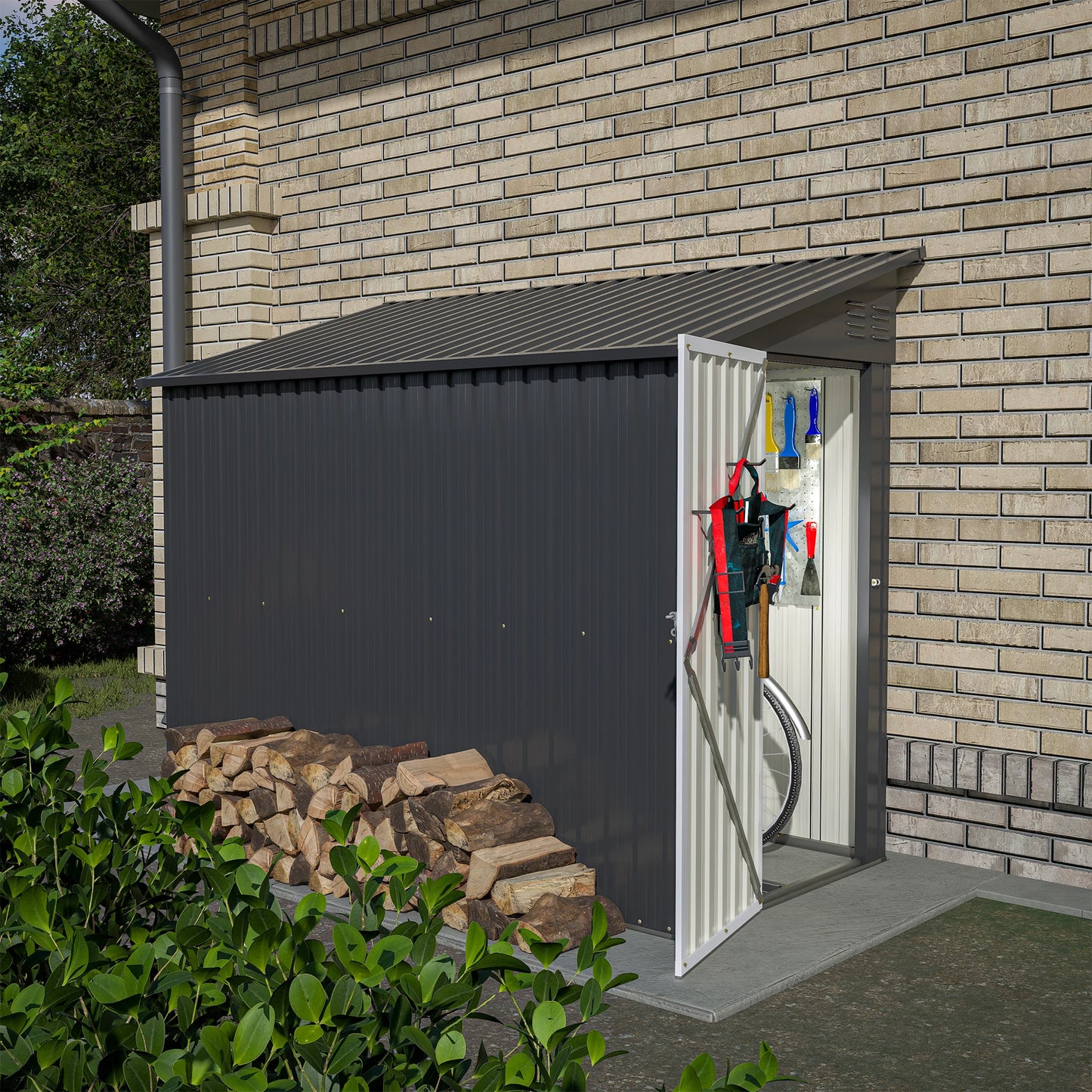 Metal Lean-To Storage Shed