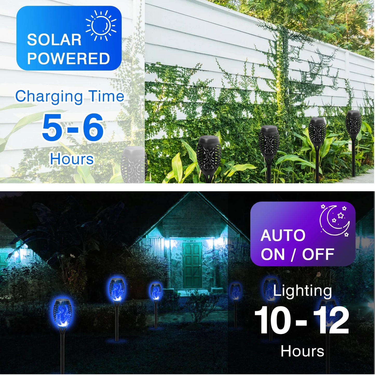 8 Pack Solar Lights Outdoor Blue