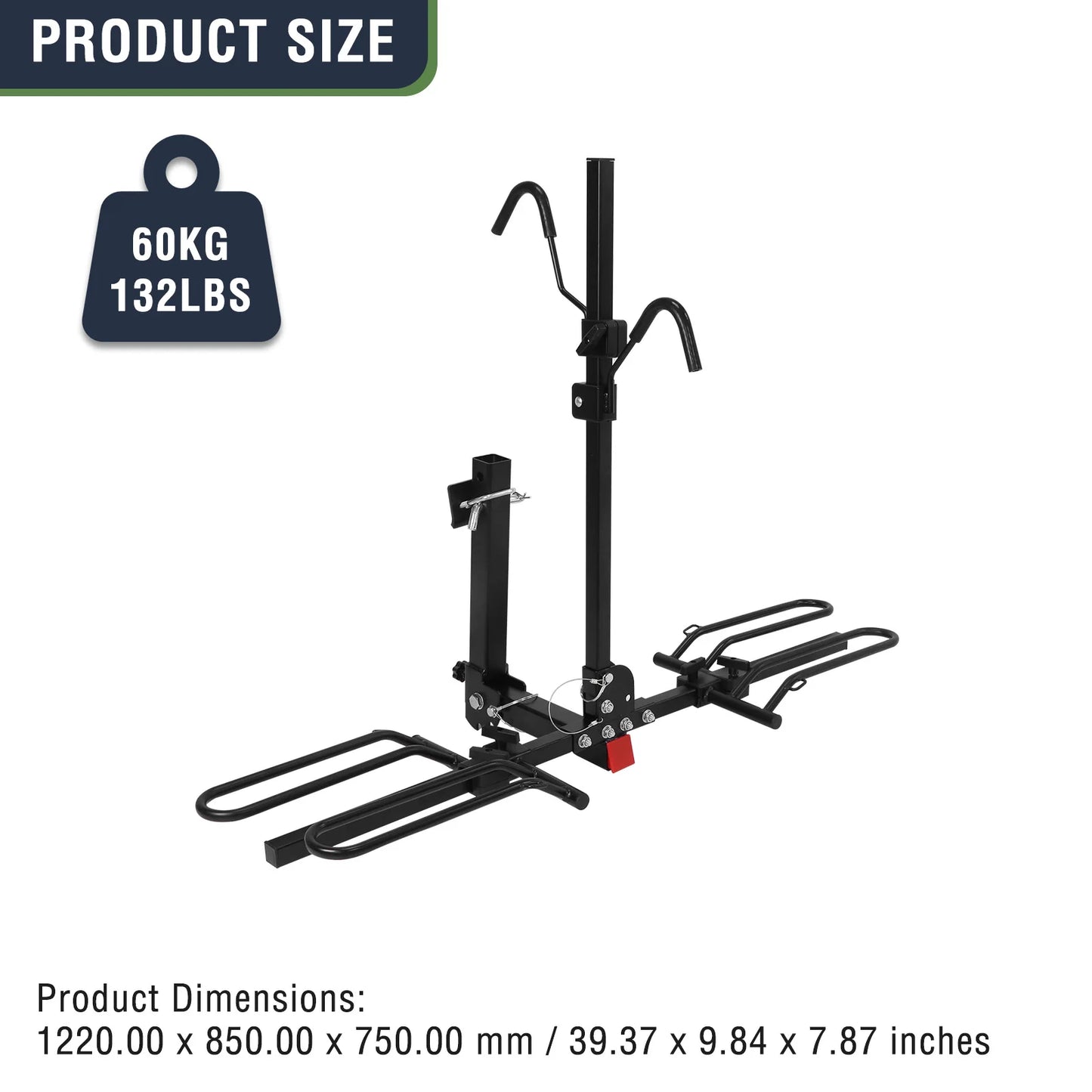 Hitch Mount  E-Bike Rack for 1.25in and 2in Receiver 132lbs