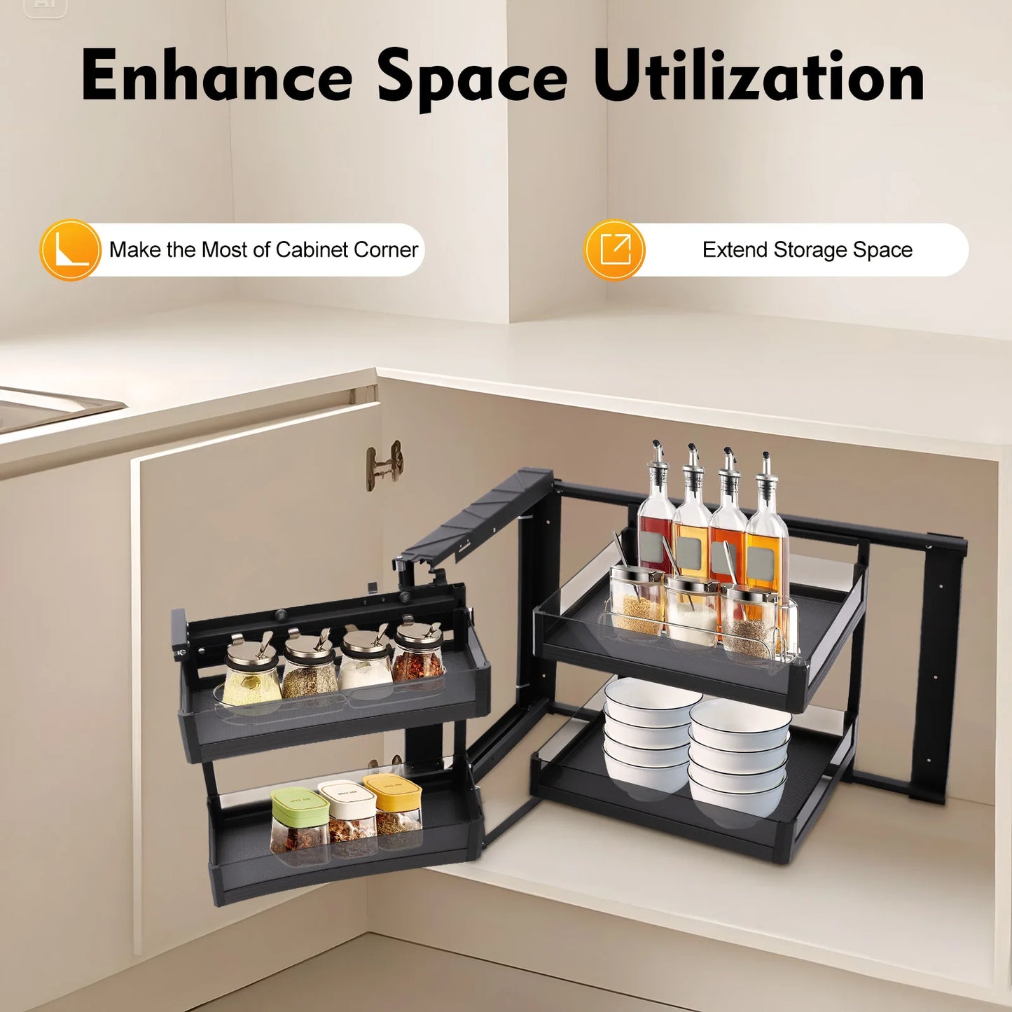 Kitchen Corner Cabinet Pull Out 2 Tiers