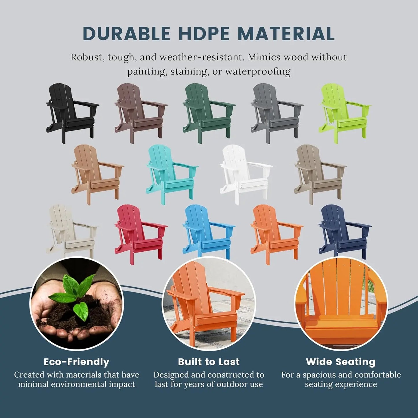Folding Poly Adirondack Chair (Set of 4)