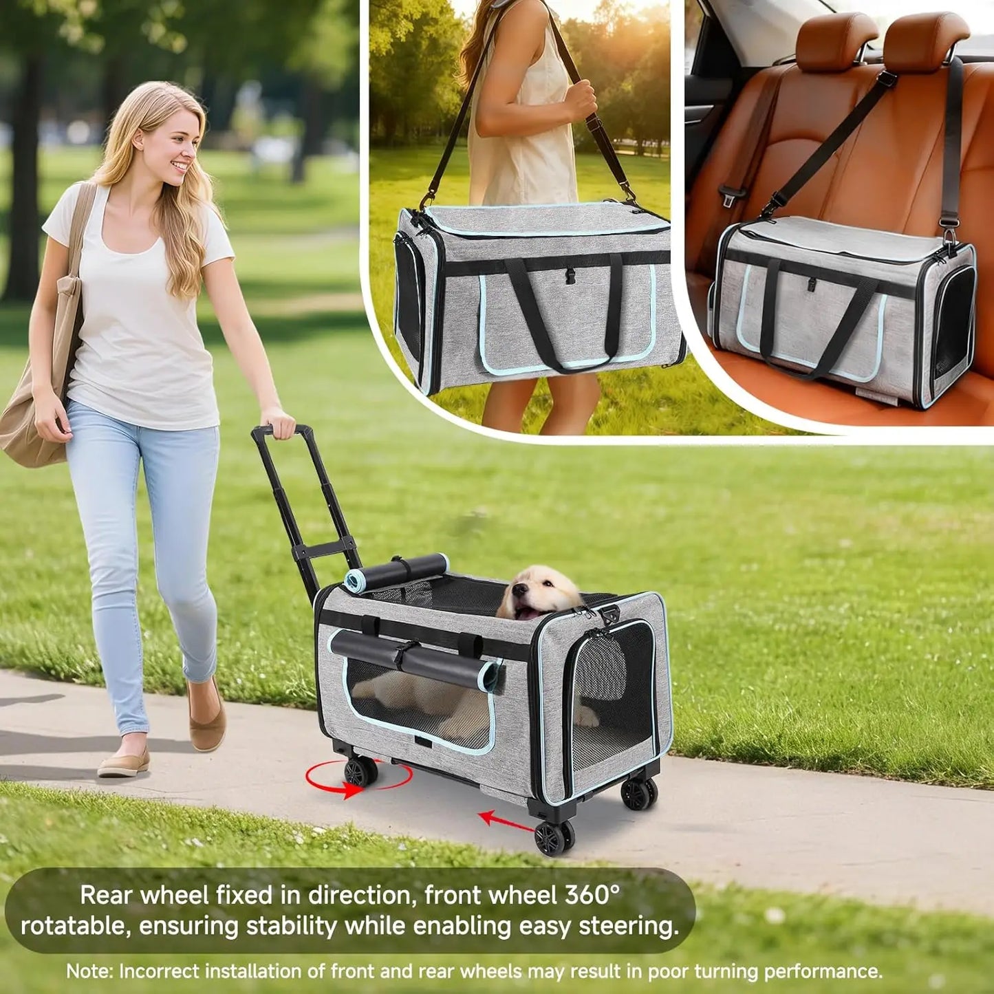 Pet Carrier with Wheels