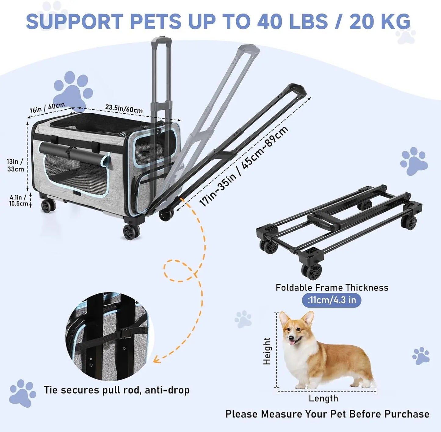 Pet Carrier with Wheels