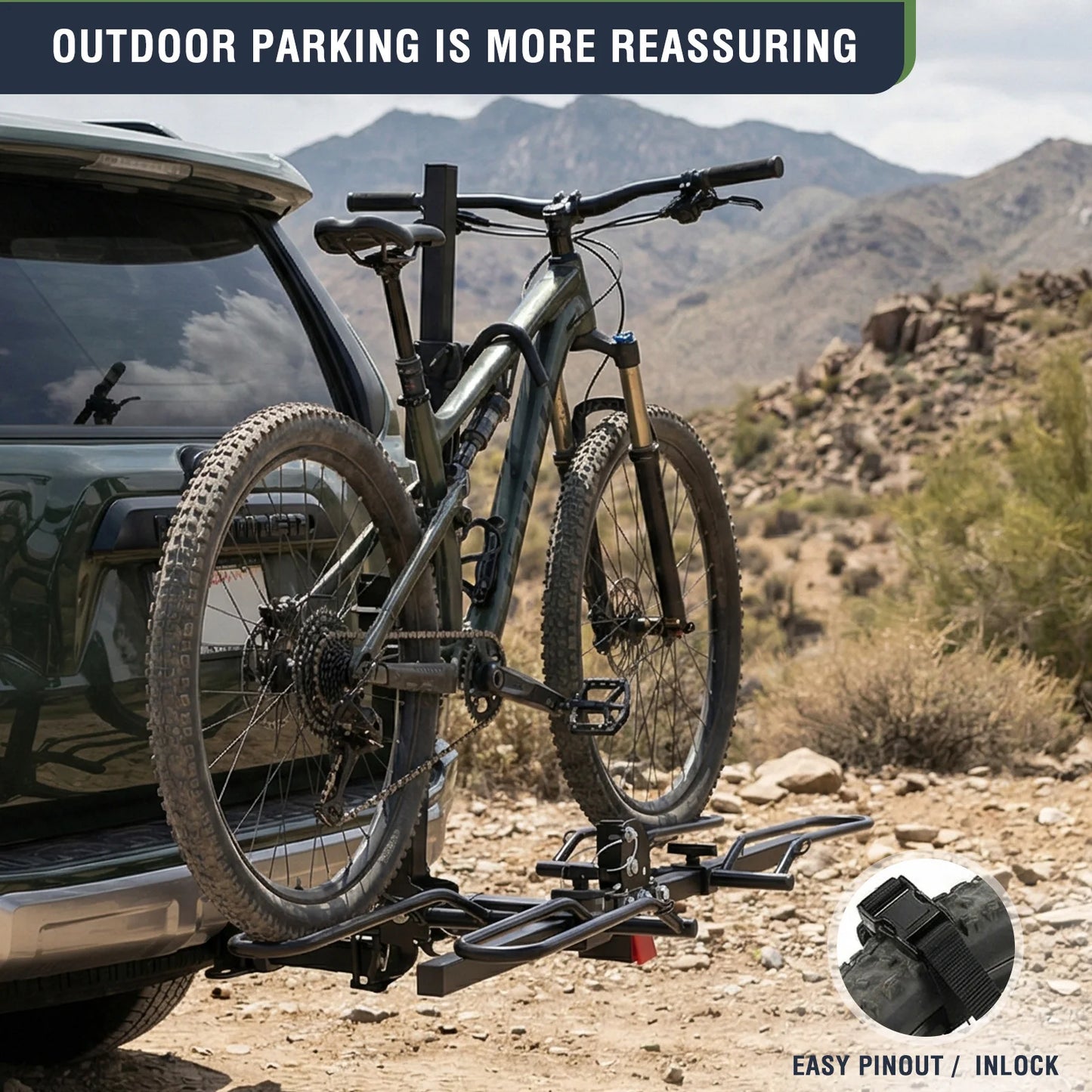 Hitch Mount  E-Bike Rack for 1.25in and 2in Receiver 132lbs