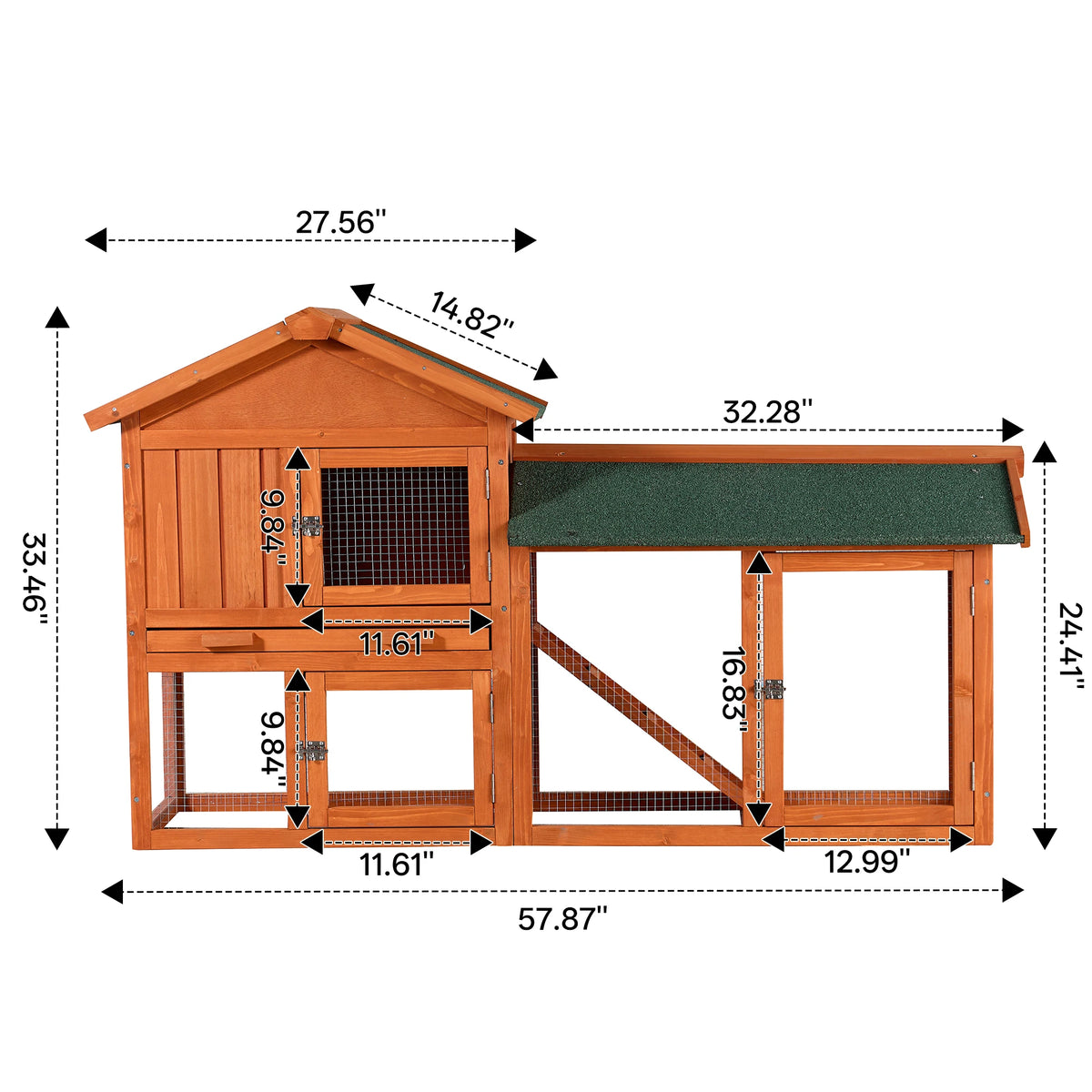 Solid Wood Rabbit Hutch