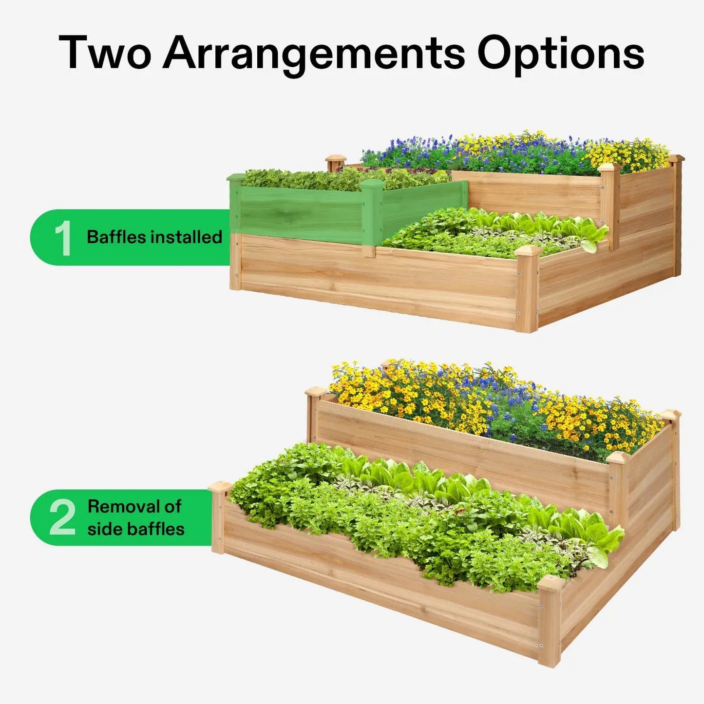 3-Tier Wooden Raised Garden Bed