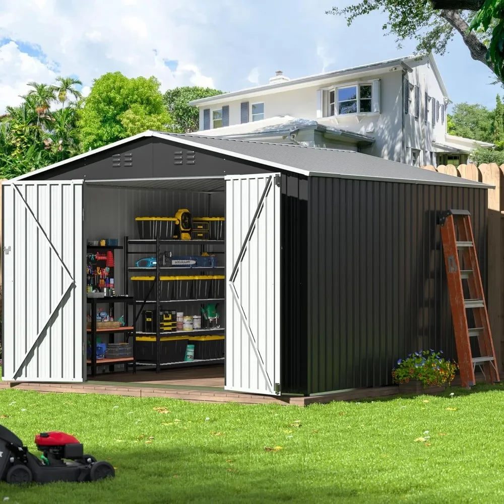 Outdoor Storage Shed, Lockable doors