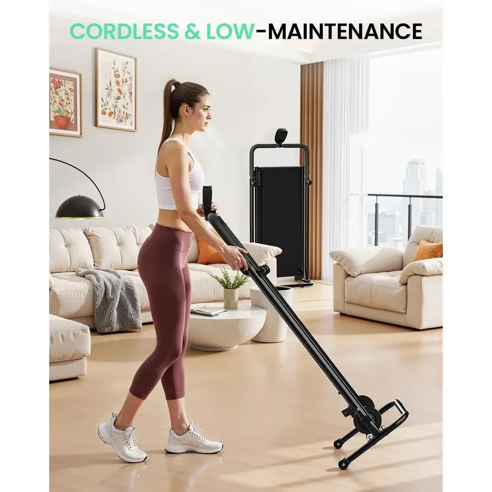 Foldable Manual Treadmill with Adjustable Incline