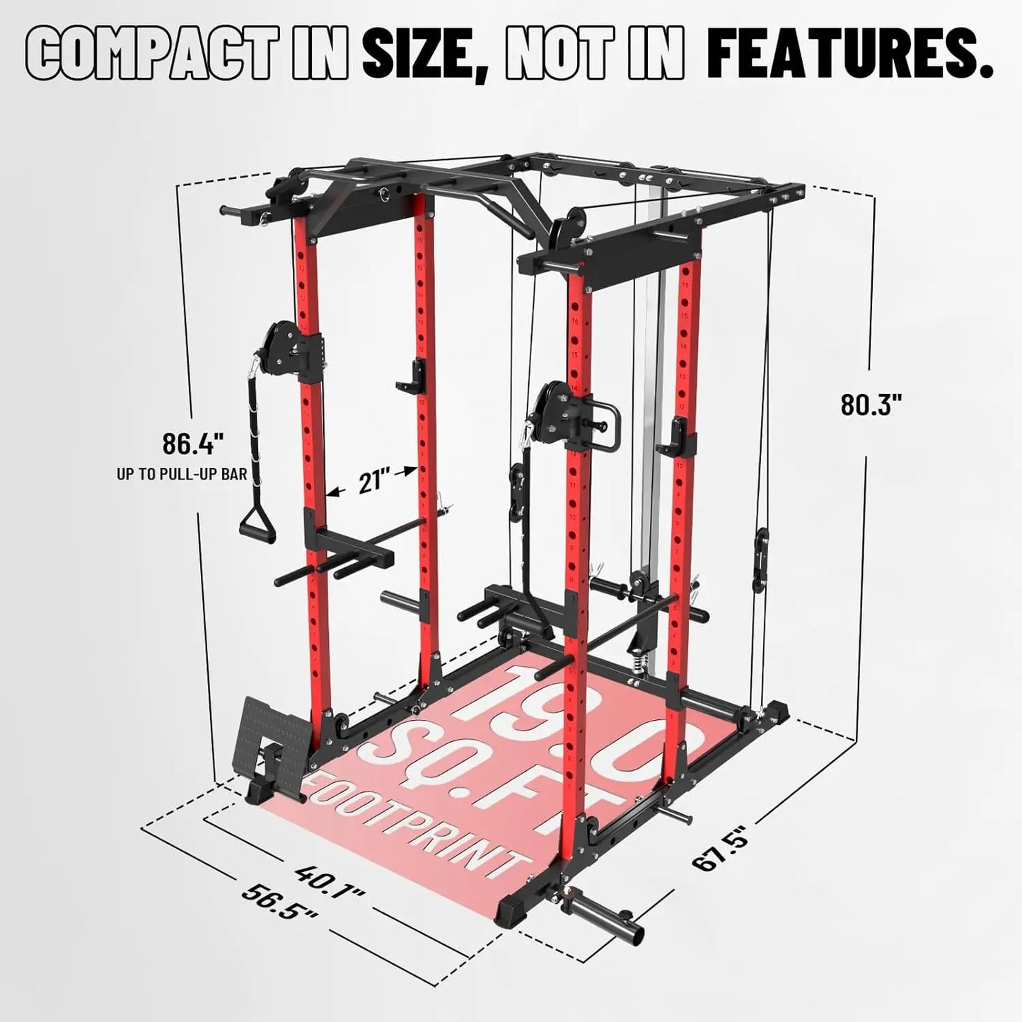 Power Rack with Cable Crossover System