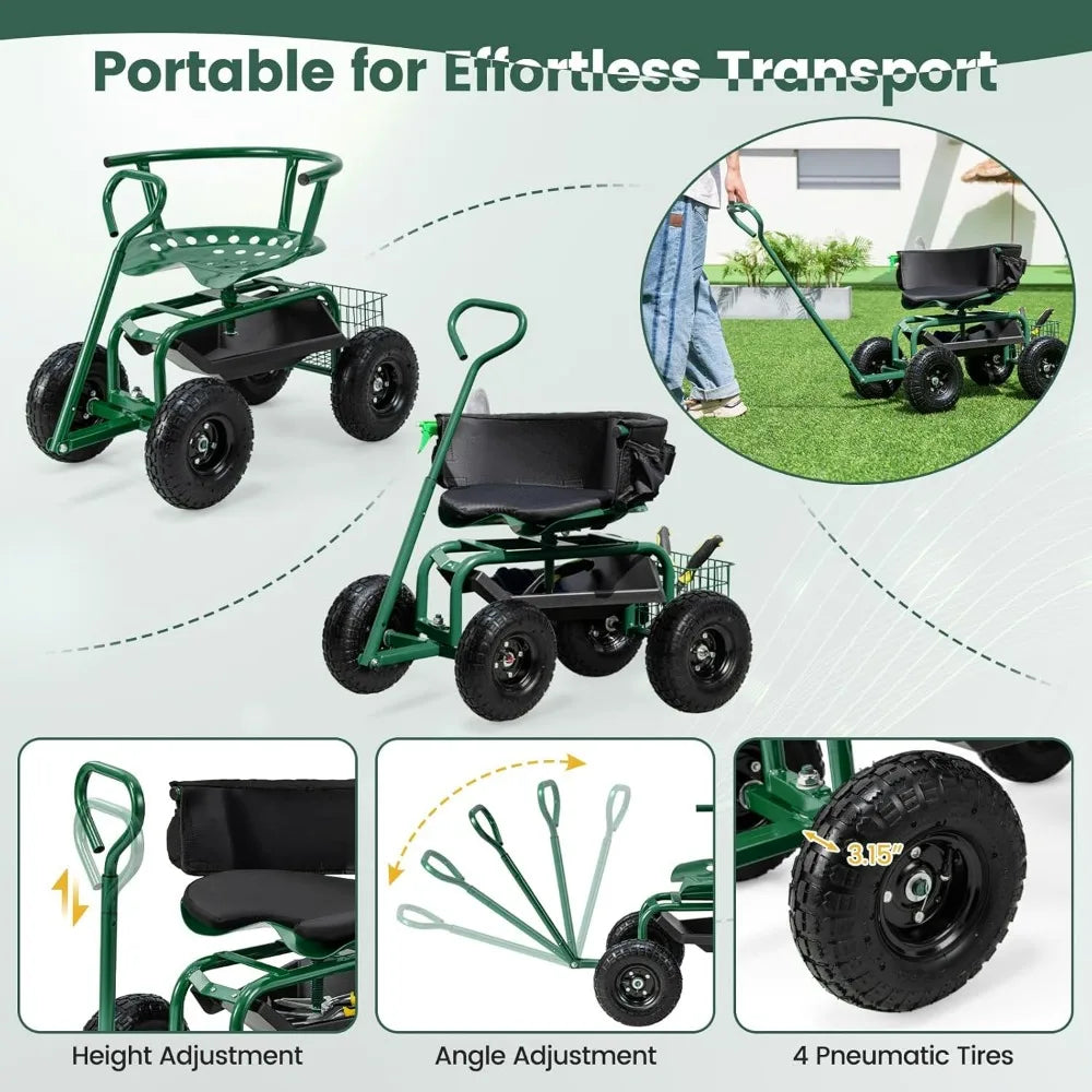 Garden Seat with Wheels