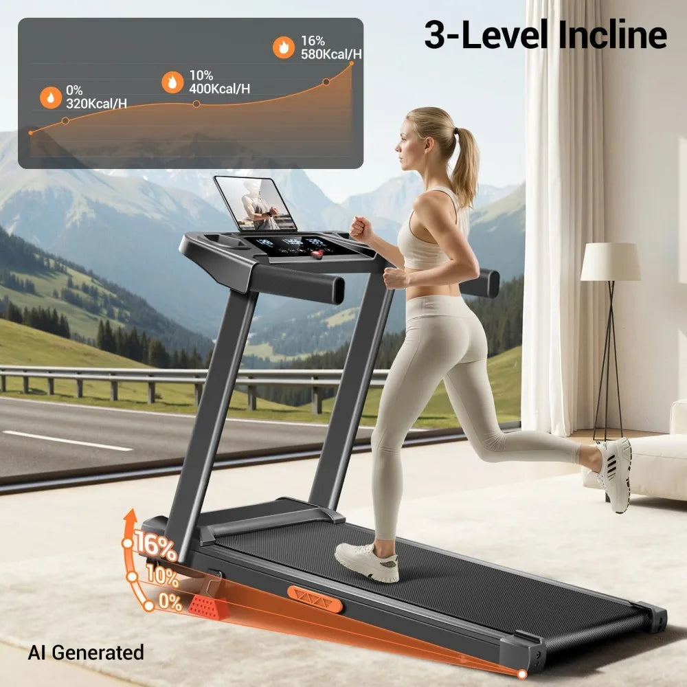 Foldable 16% Incline Treadmill