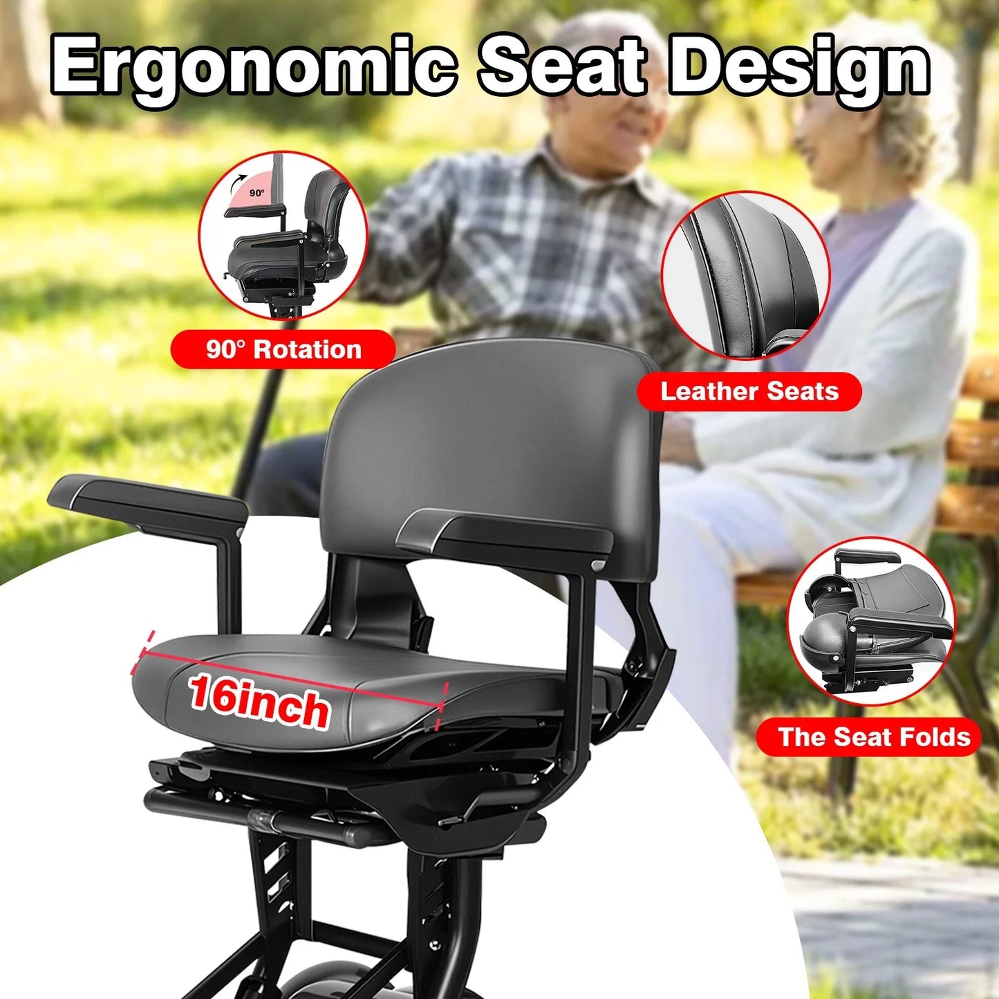 Folding 4-Wheel Mobility Scooter for Seniors