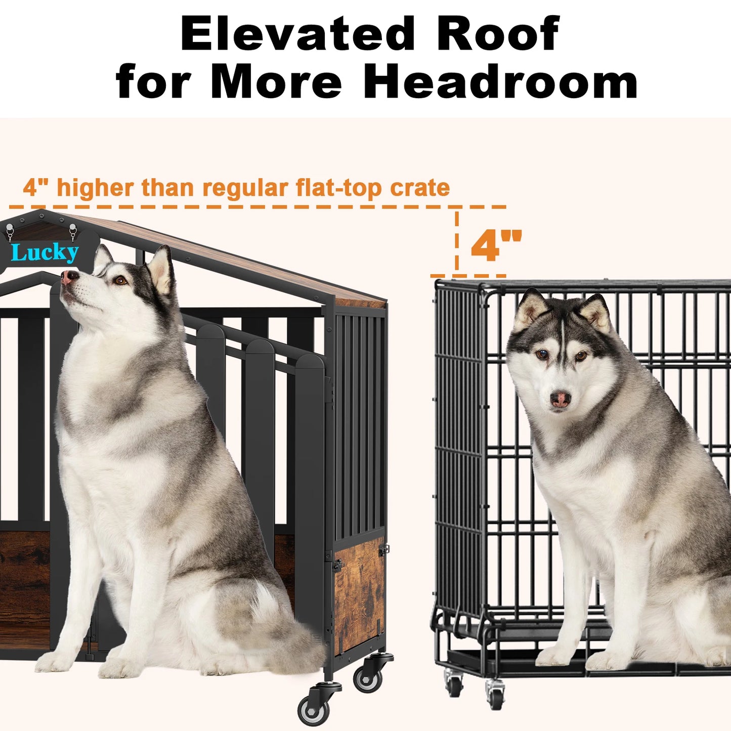 Dog Crate with Wheels