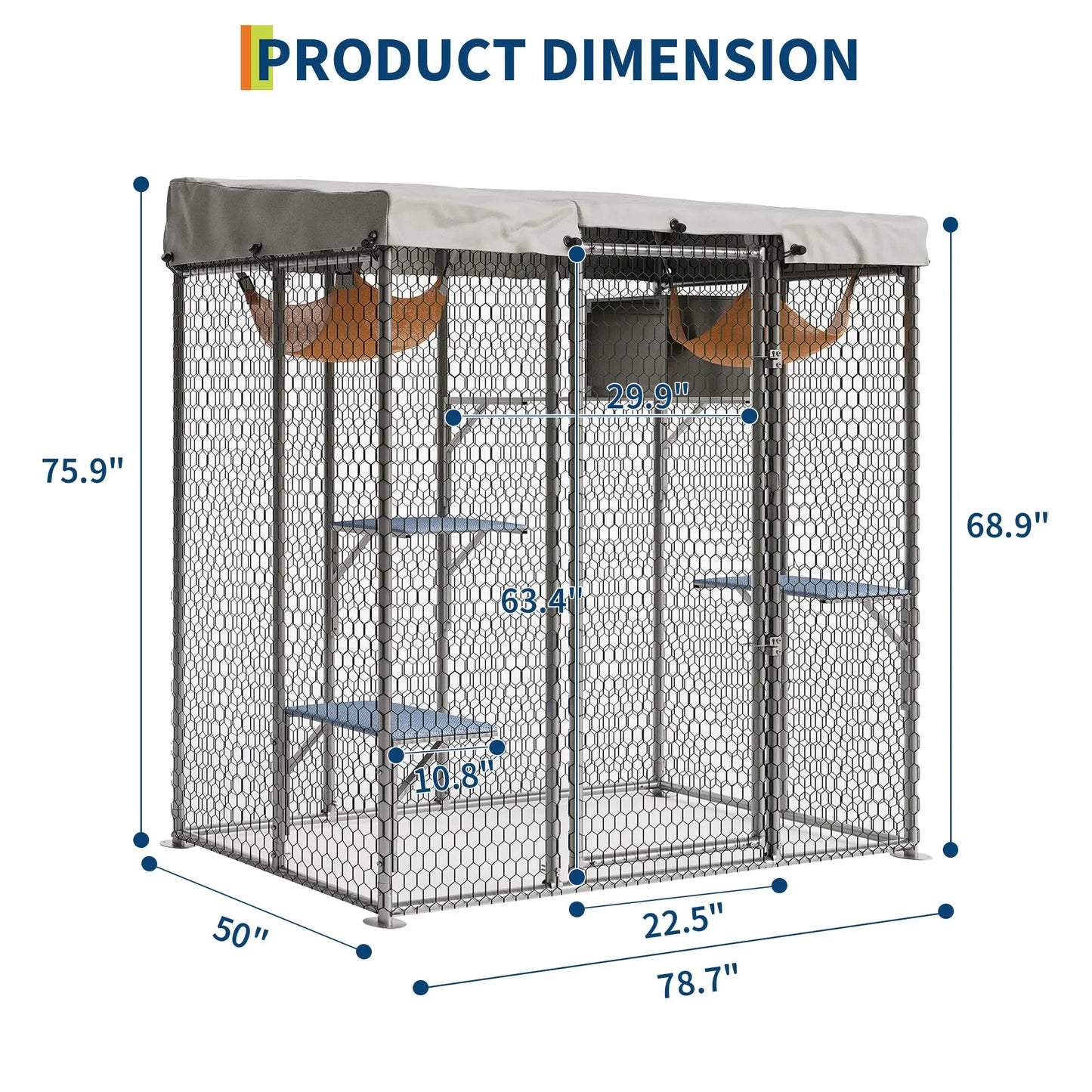 Cat House Enclosure with Roof, Window Access