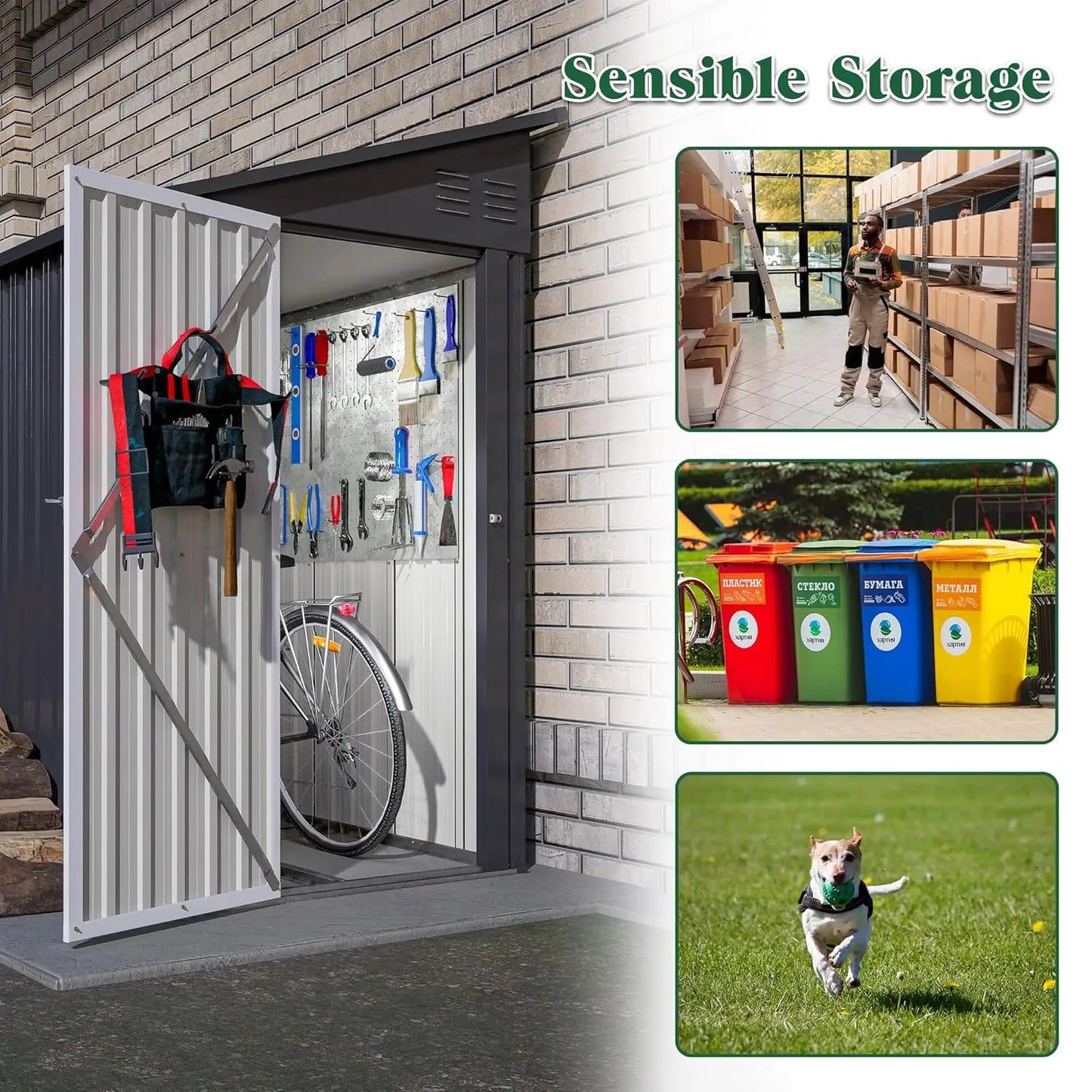 4x8 FT Metal Storage Shed Lean to