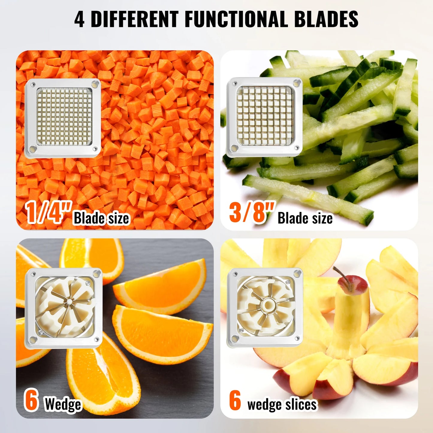 French Fry Cutter with 4 Replacement Blades