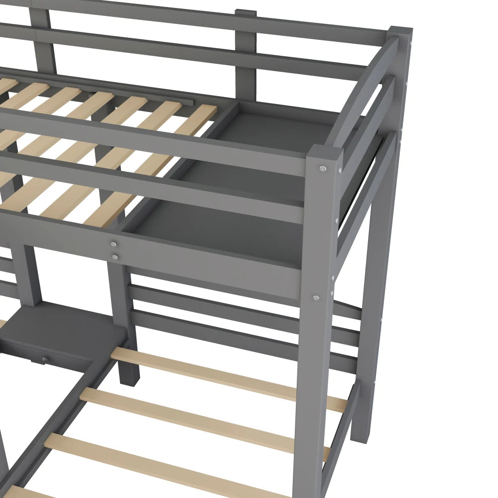 Twin over Twin & Twin Bunk Bed