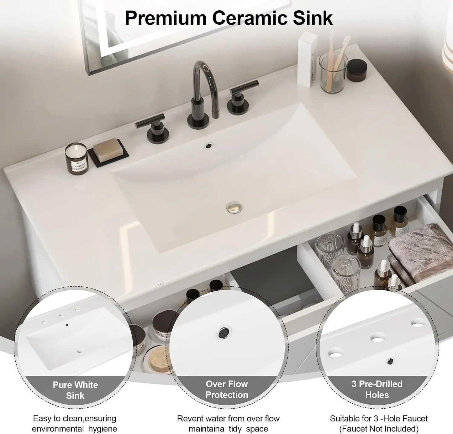 36 Inch Floating Bathroom Vanity