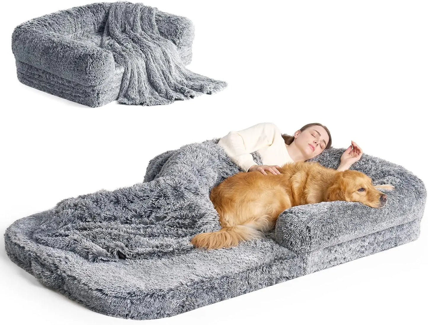 Foldable Human Dog Bed 72x44x11in