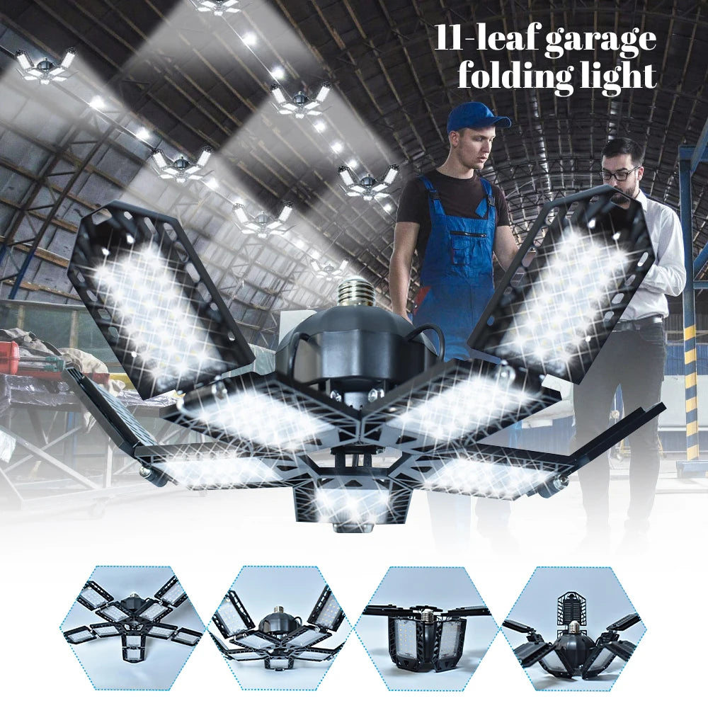 10-Leaf Deformable Garage Light  180W Equivalent