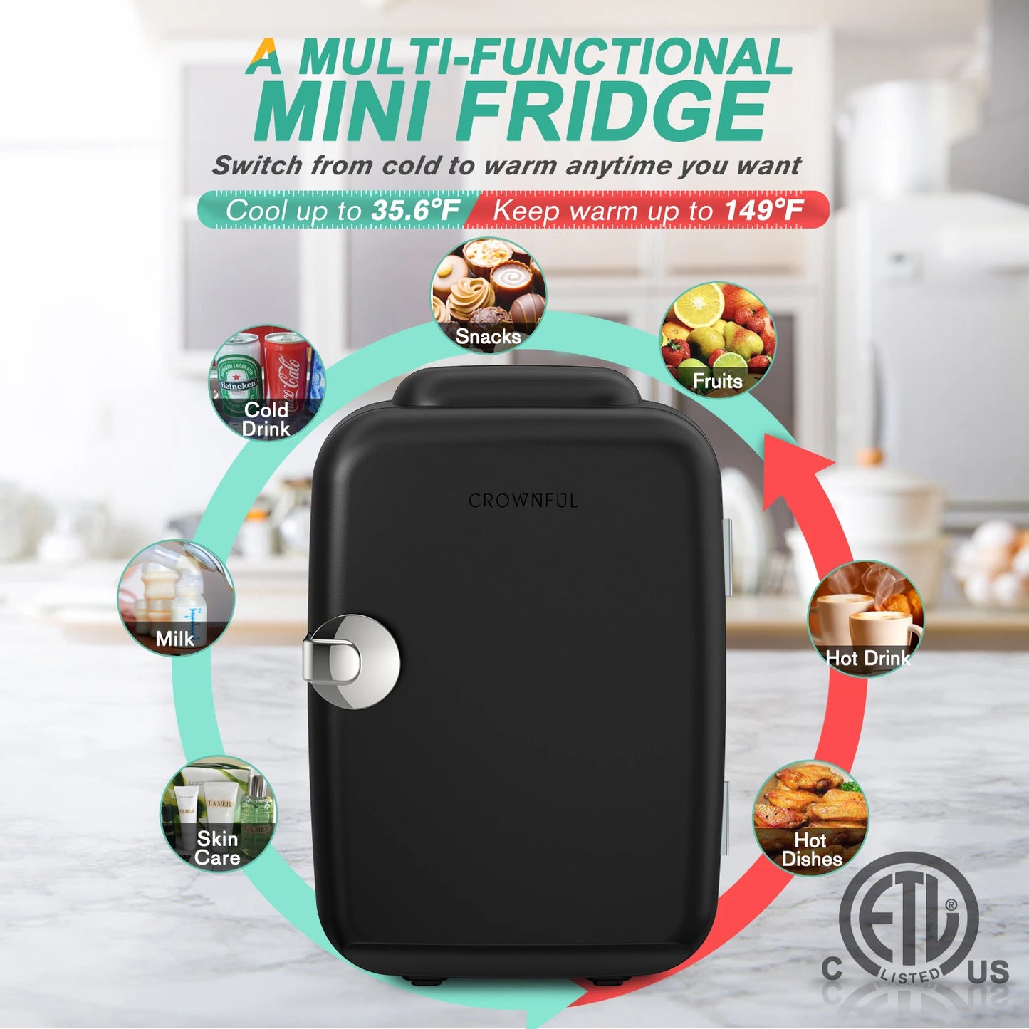 4L Mini Fridge for Makeup/Camping